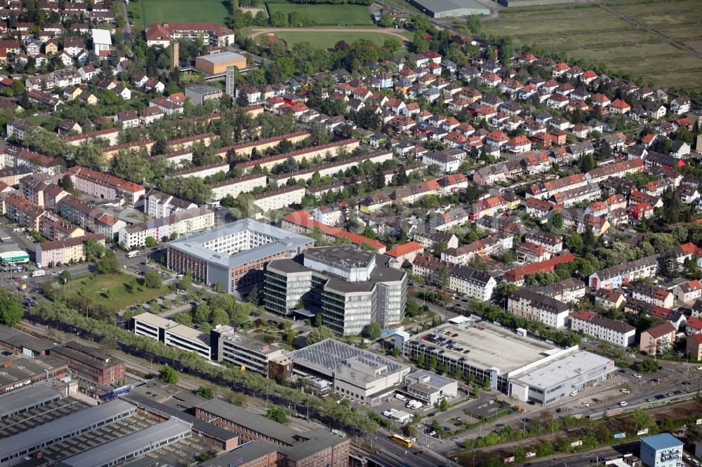 Mannheim from the bird's eye view: Local view of Mannheim Käfertal in the state of Baden Wurttemberg