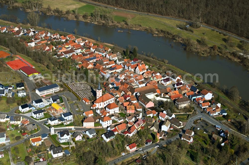 Aerial image Marienbrunn - Town View of the streets and houses of the residential areas in Marienbrunn in the state Bavaria, Germany