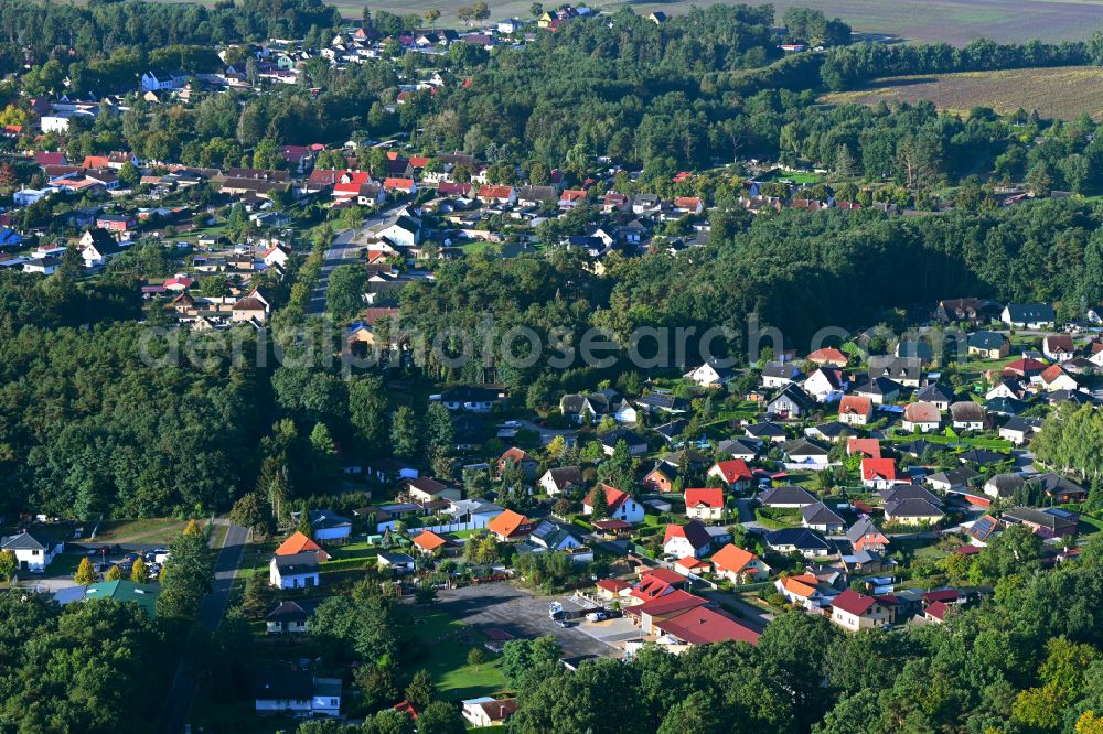 Aerial photograph Marienwerder - Town View of the streets and houses of the residential areas in Marienwerder in the state Brandenburg, Germany