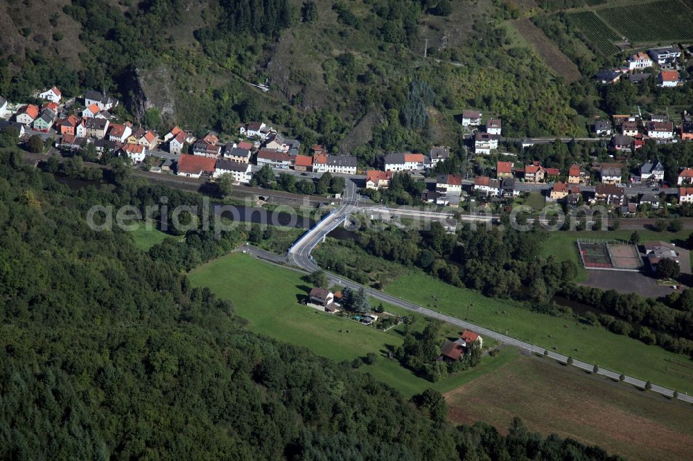 Martinsstein from above - Local view of Martinstein in the state of Rhineland-Palatinate,