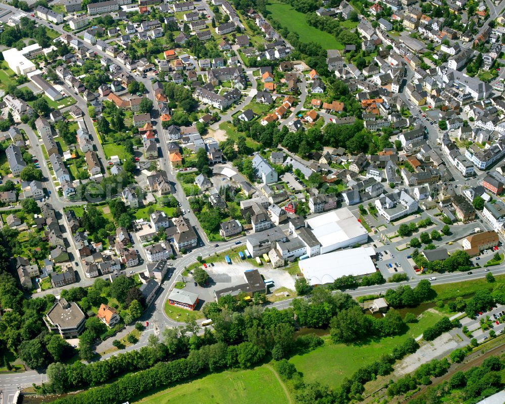 Marxgrün from above - Town View of the streets and houses of the residential areas in Marxgrün in the state Bavaria, Germany