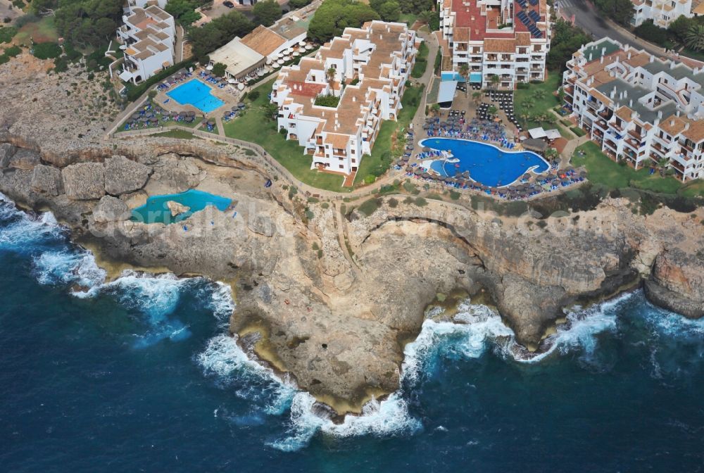 Aerial image Santanyí - Townscape on the seacoast of Cala d'Or in SantanyA? in Mallorca in Islas Baleares, Spain