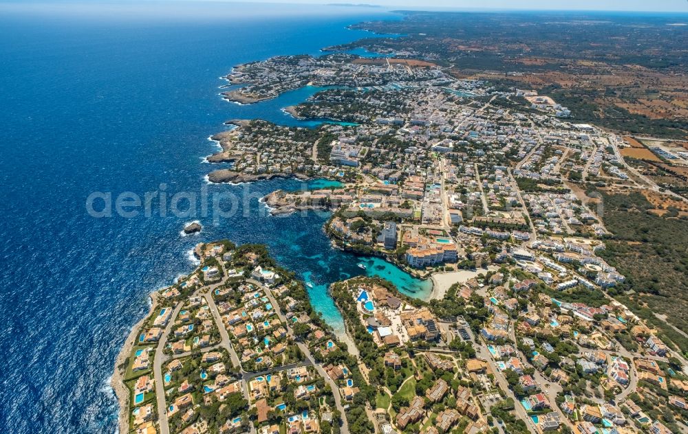 Aerial photograph Santanyi - Townscape on the seacoast of Cala d'Or in SantanyA? in Mallorca in Islas Baleares, Spain