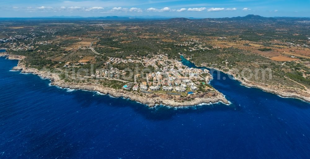 Aerial photograph Cala Figuera - Townscape on the seacoast of Cala Figuera in Santanyi in Mallorca in Islas Baleares, Spain