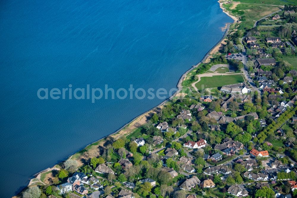 Sylt from above - Townscape on the seacoast in Keitum at the island Sylt in the state Schleswig-Holstein, Germany