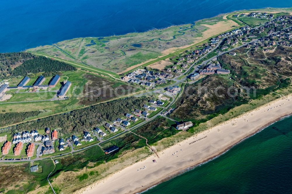 Aerial image Rantum (Sylt) - Townscape on the seacoast in Rantum (Sylt) at the island Sylt in the state Schleswig-Holstein, Germany