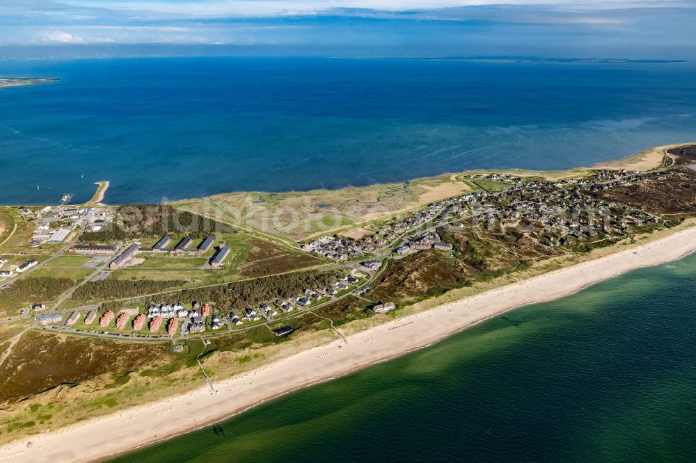 Rantum (Sylt) from above - Townscape on the seacoast in Rantum (Sylt) at the island Sylt in the state Schleswig-Holstein, Germany