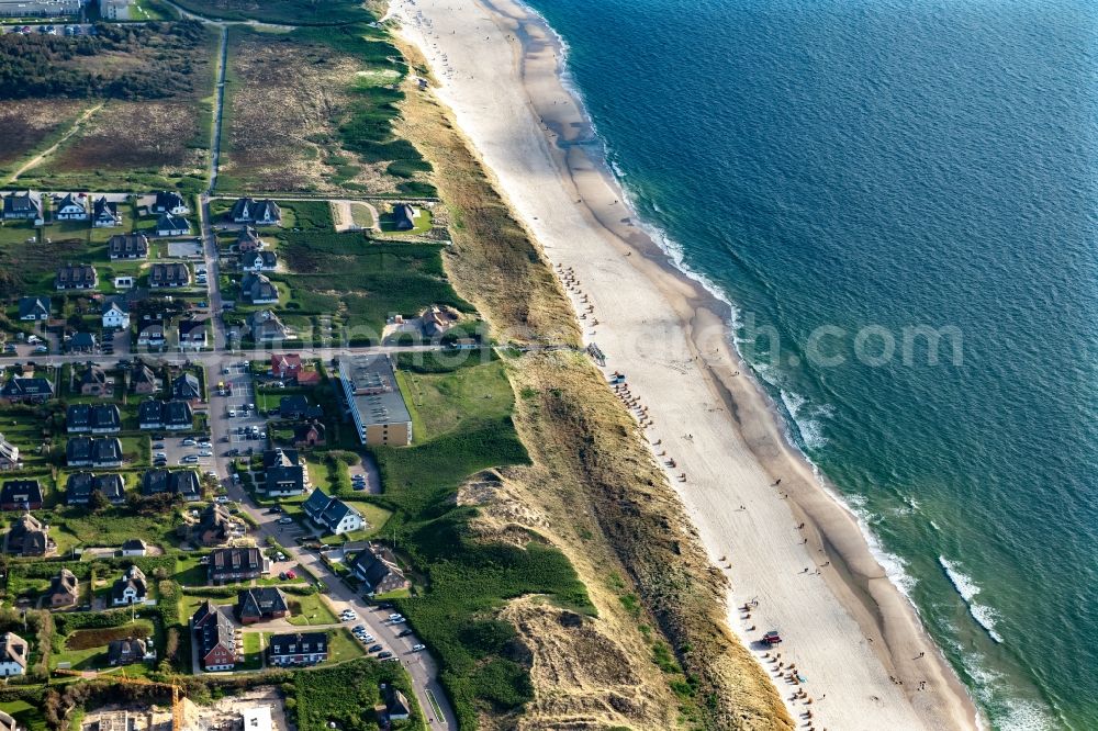 Wenningstedt (Sylt) from above - Townscape on the seacoast in Wenningstedt (Sylt) on Island Sylt in the state Schleswig-Holstein, Germany