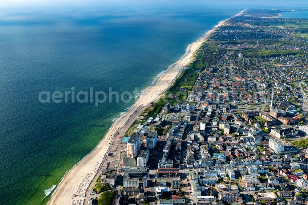 Aerial image Westerland - Townscape on the seacoast in Westerland at the island Sylt in the state Schleswig-Holstein, Germany