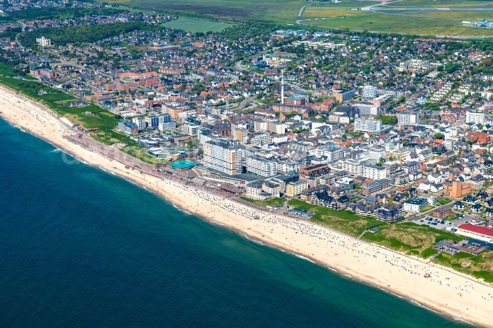 Sylt from above - Townscape on the seacoast in Westerland at the island Sylt in the state Schleswig-Holstein, Germany