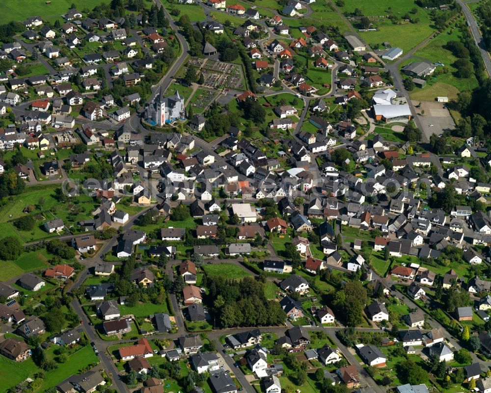 Meudt from above - View at Meudt and church in Rhineland-Palatinate