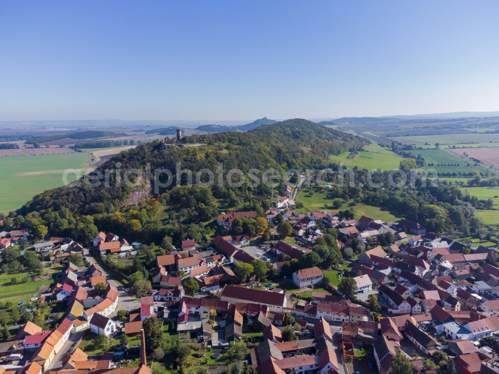 Aerial image Mühlberg - Town View of the streets and houses of the residential areas in Muehlberg in the state Thuringia, Germany