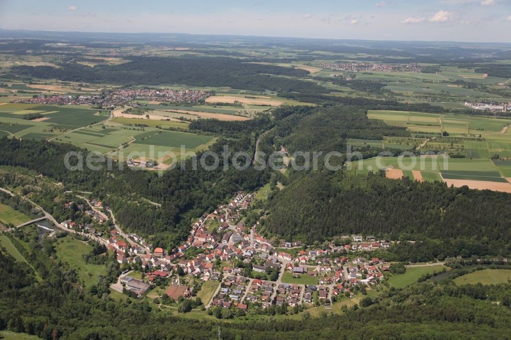 Aerial photograph Mühlen am Neckar - View of Mühlen am Neckar in the state of Baden-Württemberg