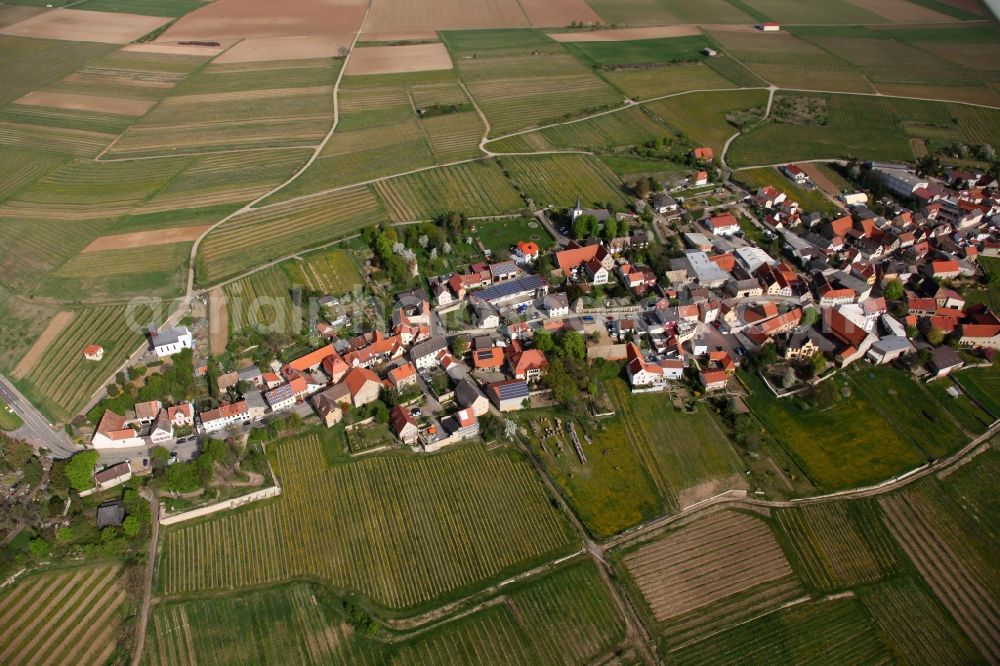 Mölsheim from above - Townscape Mölsheim in the state of Rhineland-Palatinate