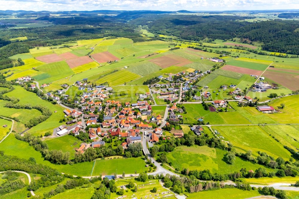 Aerial image Münden - Town View of the streets and houses in Muenden in the state Hesse, Germany