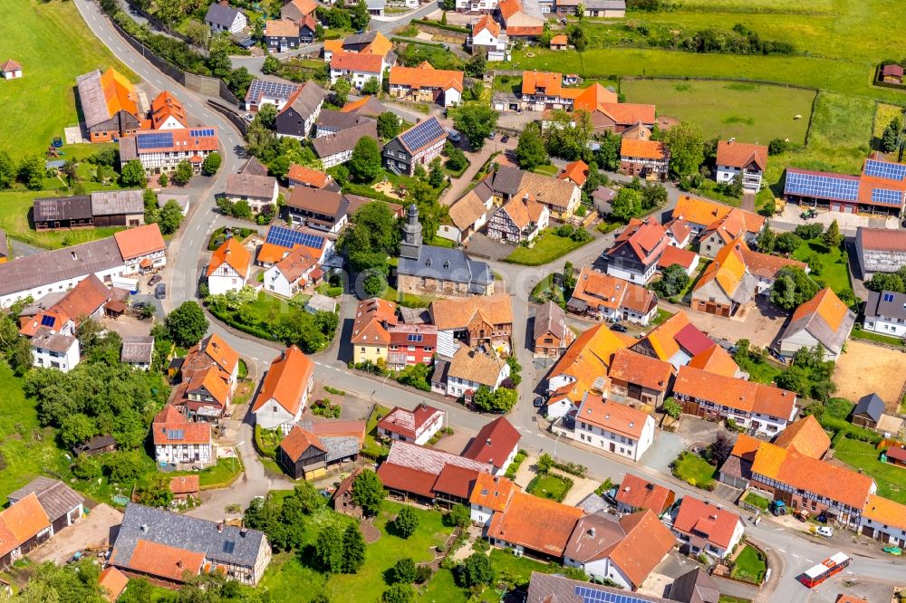 Aerial photograph Münden - Town View of the streets and houses in Muenden in the state Hesse, Germany