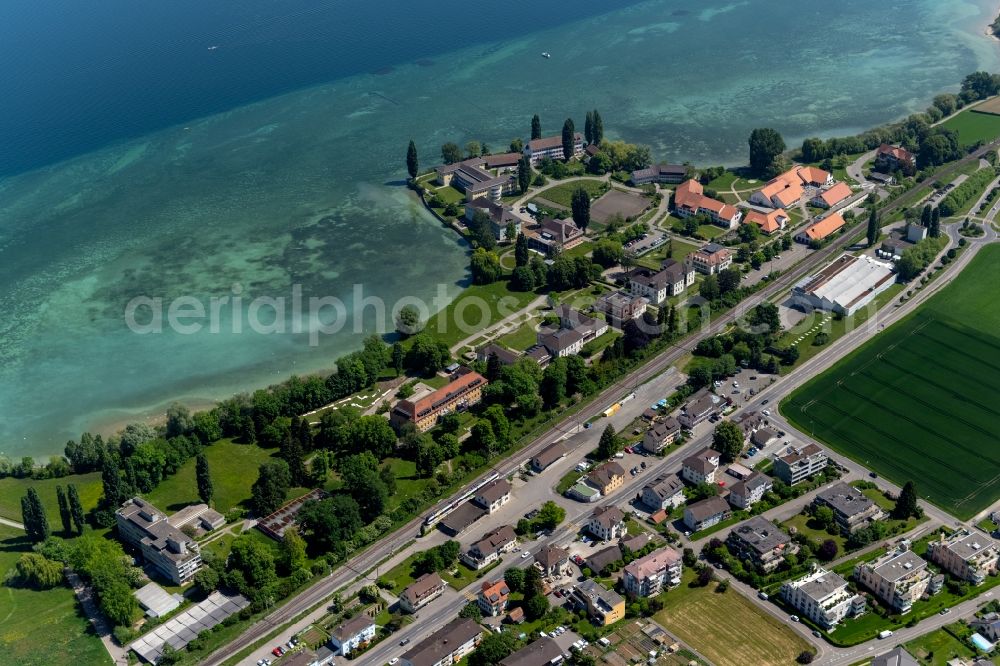 Münsterlingen from the bird's eye view: Town View of the streets and houses of the residential areas in Muensterlingen in the canton Thurgau, Switzerland