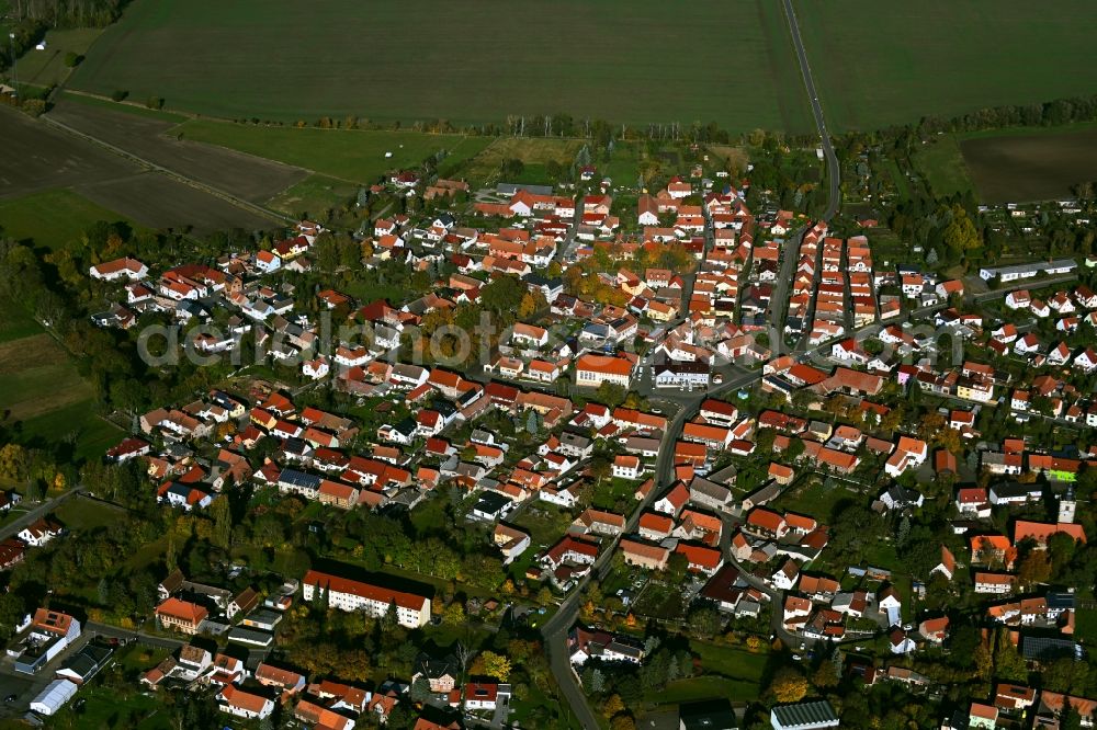 Molschleben from the bird's eye view: Town View of the streets and houses of the residential areas in Molschleben in the state Thuringia, Germany