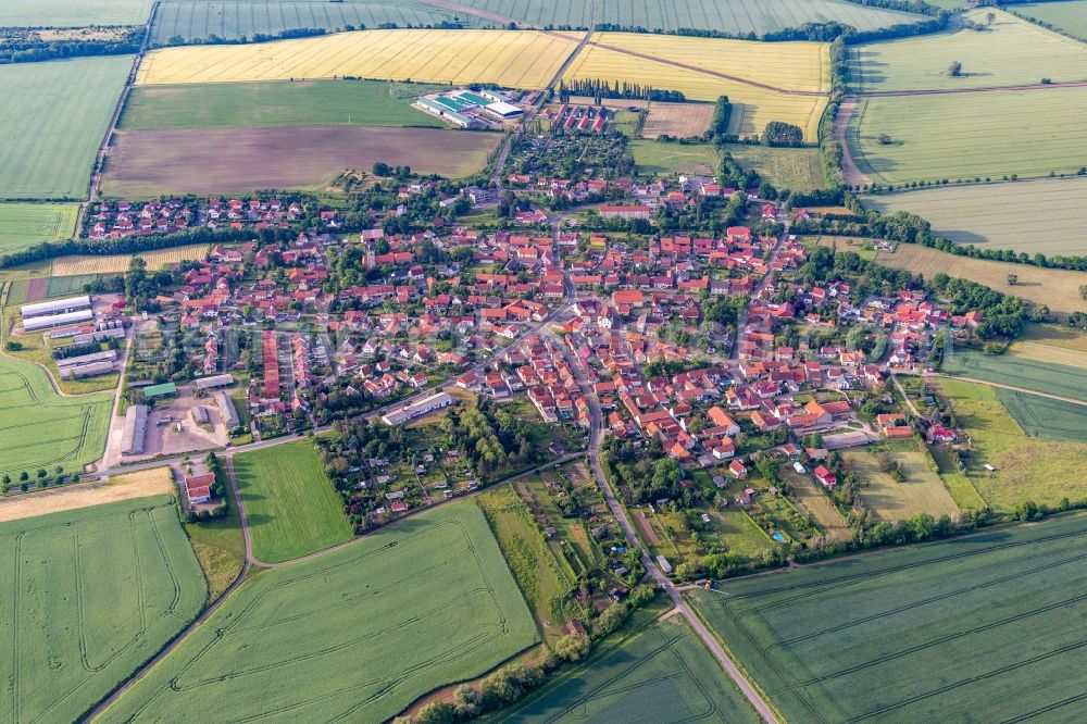 Molschleben from the bird's eye view: Town View of the streets and houses of the residential areas in Molschleben in the state Thuringia, Germany