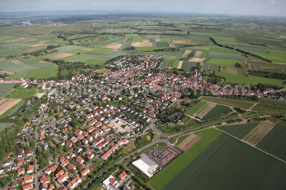 Mommenheim from above - Townscape of Mommenheim in Rhineland-Palatinate