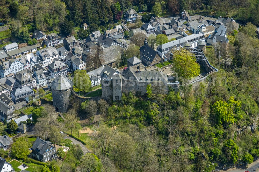 Aerial image Monschau - Town View of the streets and houses of the residential areas in Monschau in the state North Rhine-Westphalia, Germany