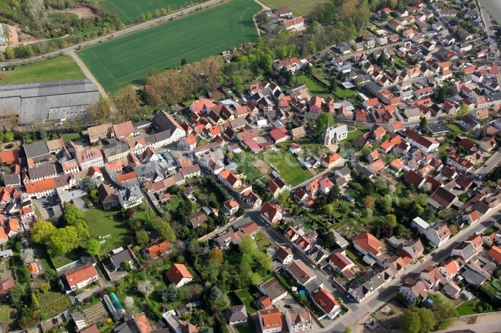 Monsheim from above - Townscape Monsheim in the state of Rhineland-Palatinate