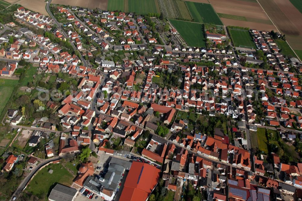 Aerial image Monsheim - Townscape Monsheim in the state of Rhineland-Palatinate