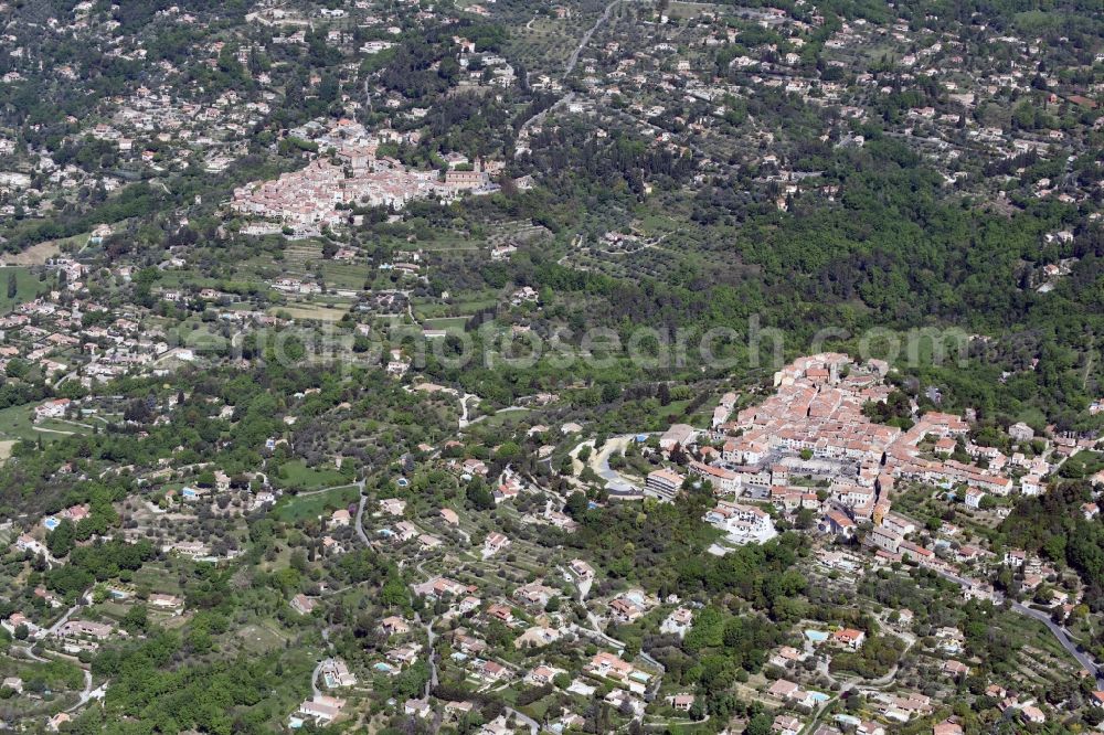 Aerial image Montauroux - Town View of the streets and houses of the residential areas in Montauroux in Provence-Alpes-Cote d'Azur, France