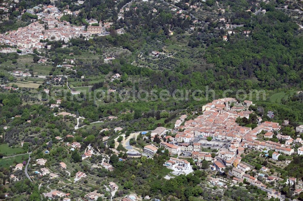 Aerial image Montauroux - Town View of the streets and houses of the residential areas in Montauroux in Provence-Alpes-Cote d'Azur, France