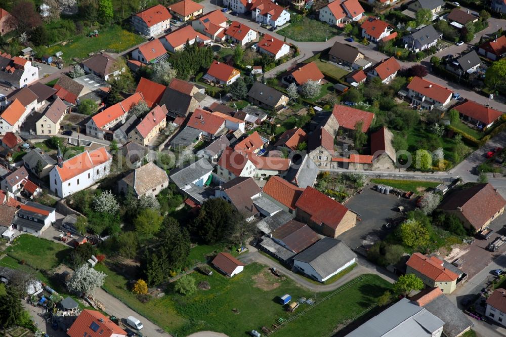 Aerial image Monzernheim - Townscape of Monzernheim is a municipality in the district Alzey-Worms in Rhineland-Palatinate