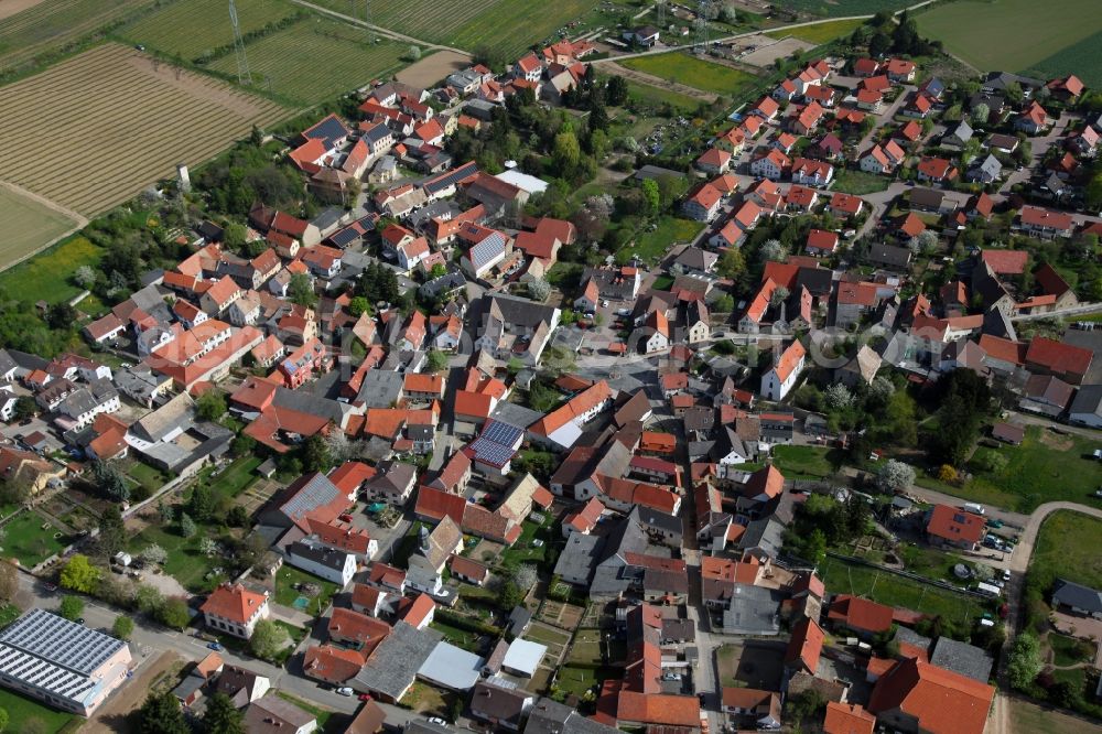 Aerial photograph Monzernheim - Townscape of Monzernheim is a municipality in the district Alzey-Worms in Rhineland-Palatinate