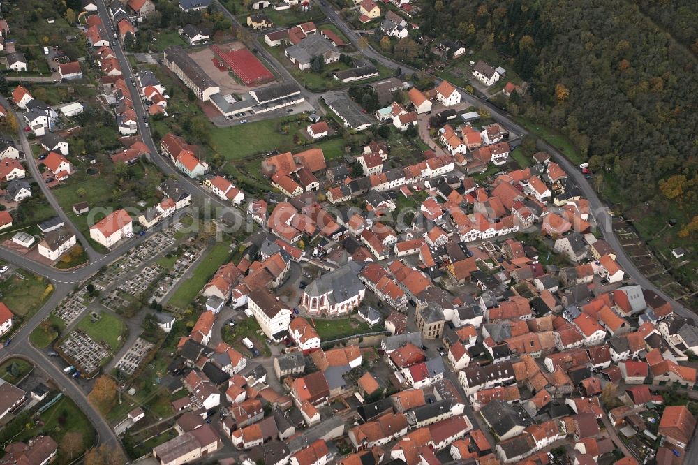 Aerial image Monzingen - Local view of Monzingen in the state of Rhineland-Palatinate