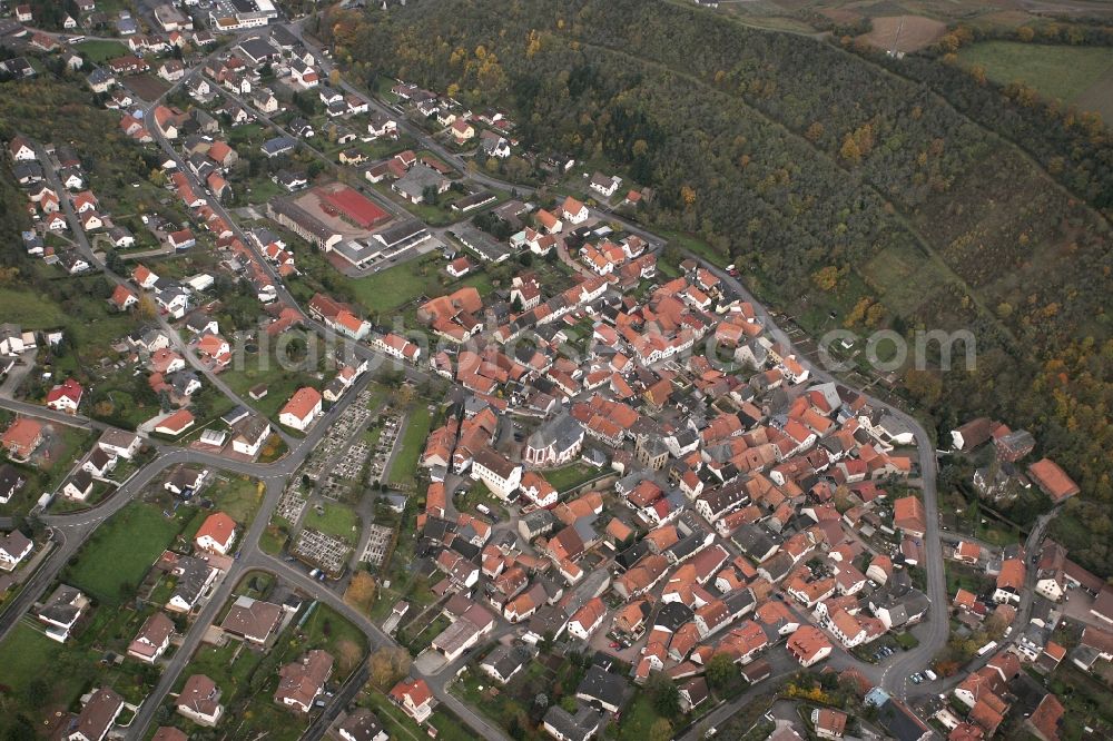 Aerial photograph Monzingen - Local view of Monzingen in the state of Rhineland-Palatinate