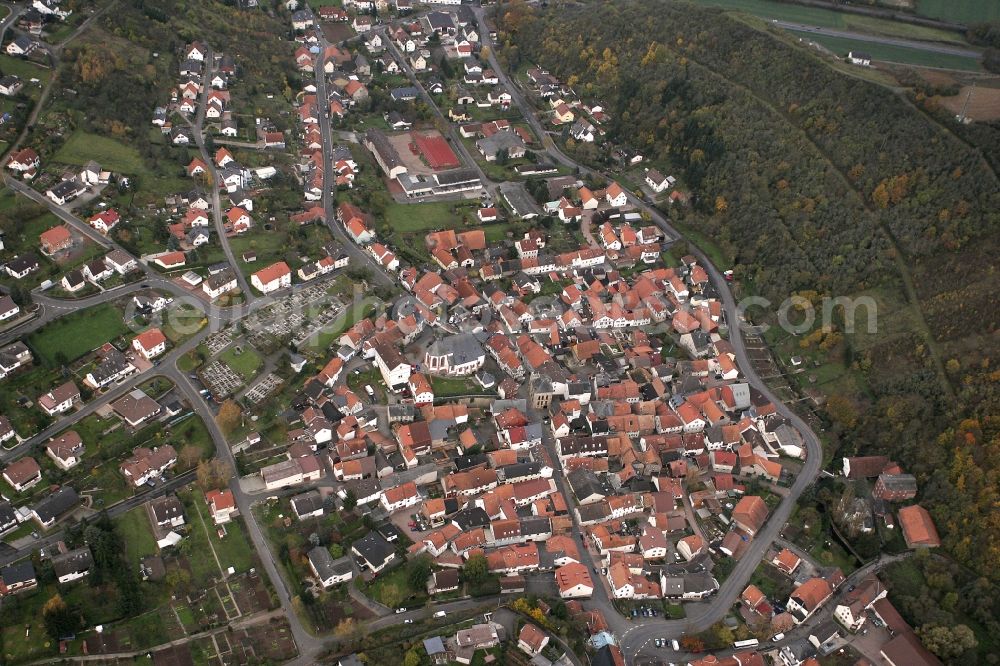 Monzingen from the bird's eye view: Local view of Monzingen in the state of Rhineland-Palatinate