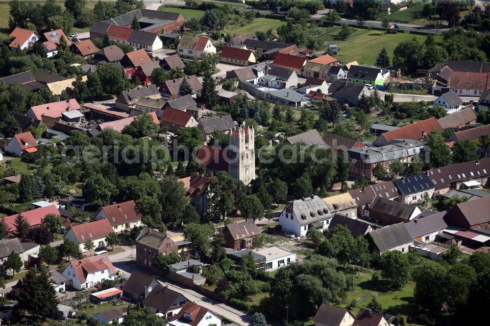 Aerial photograph Mosigkau - Town View of the streets and houses of the residential areas in Mosigkau in the state Saxony-Anhalt, Germany