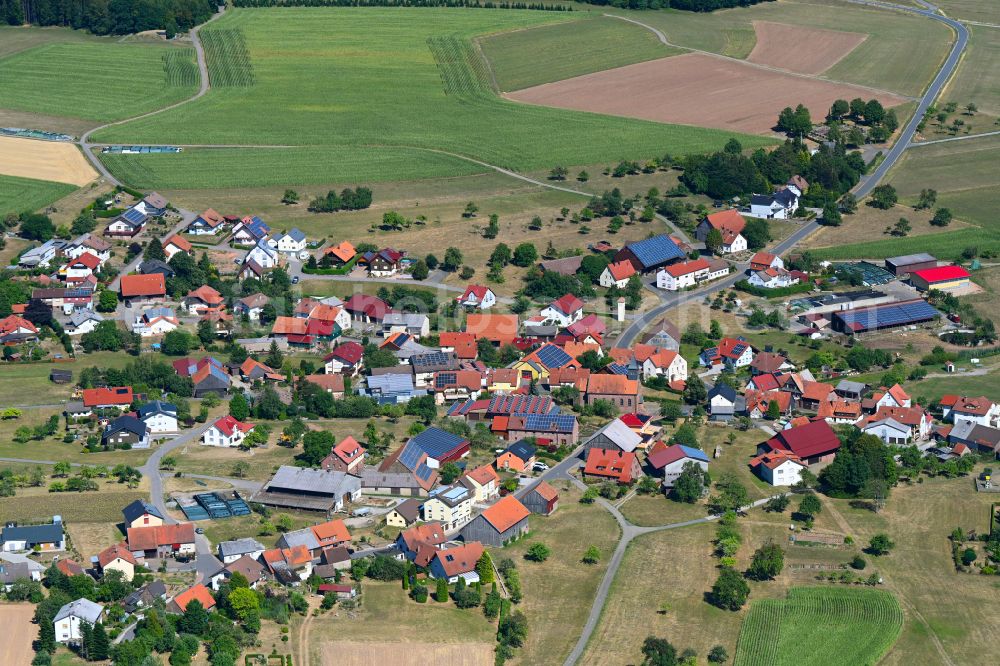 Aerial photograph Mudau - Town View of the streets and houses of the residential areas in Mudau in the state Baden-Wuerttemberg, Germany