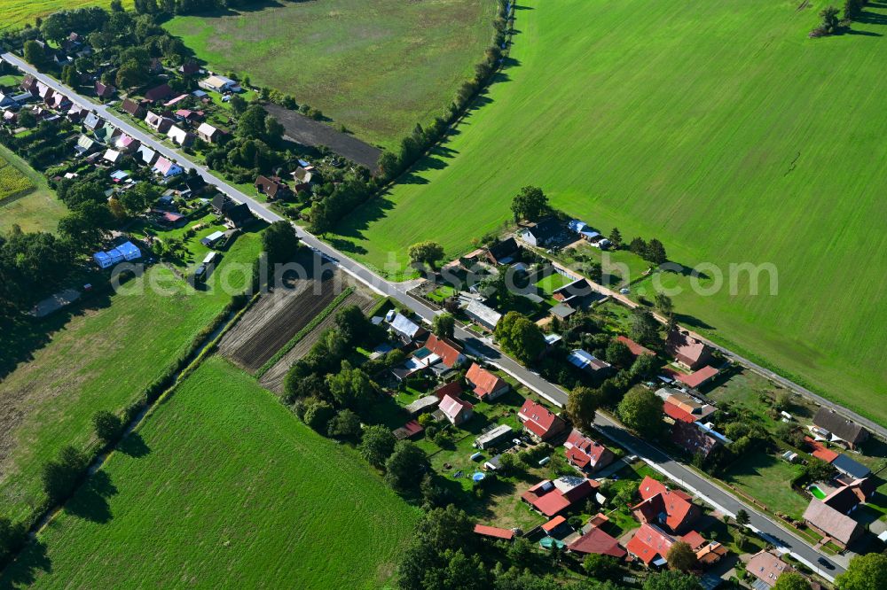 Aerial image Neu Lüblow - Town View of the streets and houses of the residential areas in Neu Lueblow in the state Mecklenburg - Western Pomerania, Germany