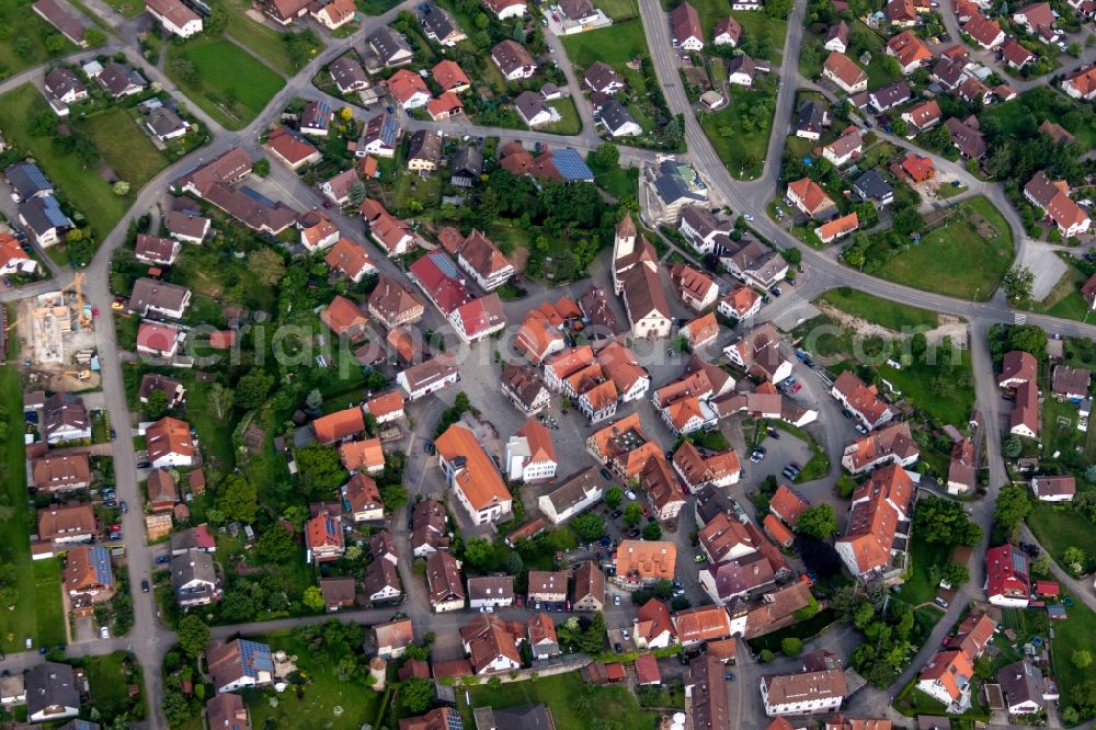 Neubulach from above - Town View of the streets and houses of the residential areas in Neubulach in the state Baden-Wuerttemberg, Germany