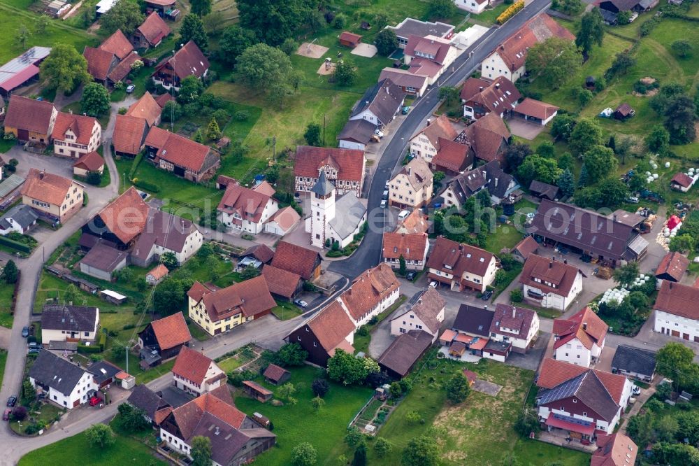 Neubulach from the bird's eye view: Town View of the streets and houses of the residential areas in Neubulach in the state Baden-Wuerttemberg, Germany