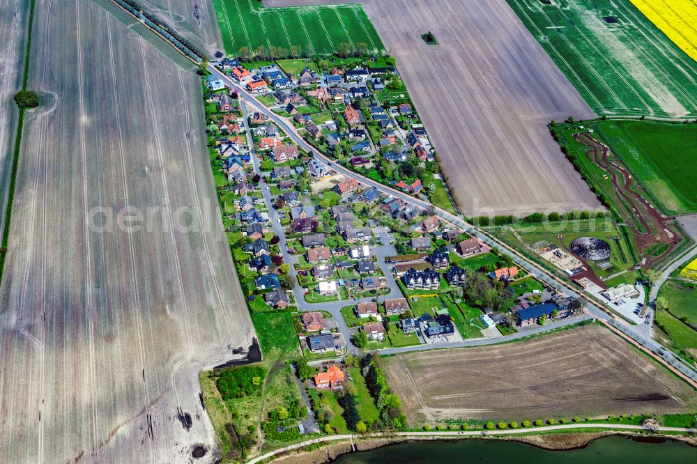 Fehmarn from above - City view of Neue Tiefen in Fehmarn in the state Schleswig-Holstein, Germany