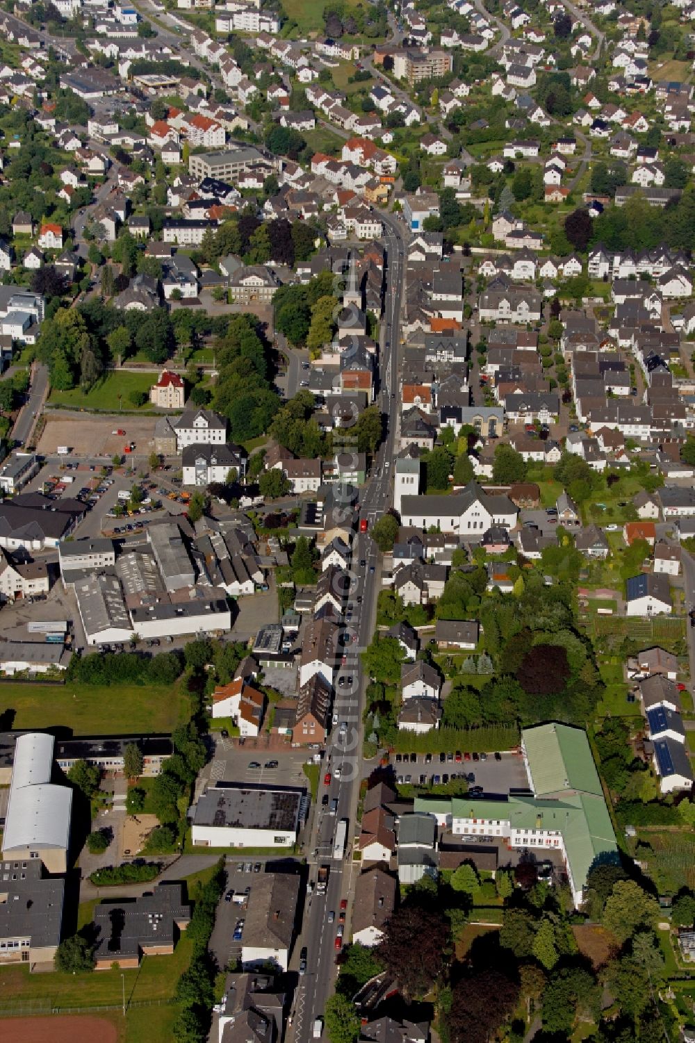 Aerial image Neuenrade - Townscape of Neuenrade in Sauerland in North Rhine-Westphalia