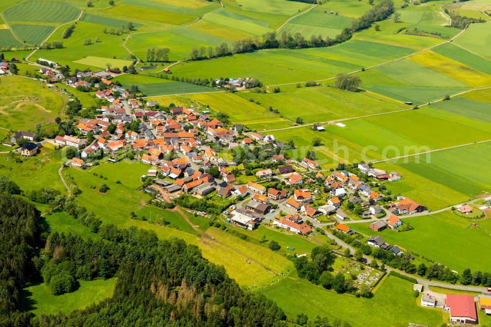 Aerial photograph Neukirchen - Town View of the streets and houses in Neukirchen in the state Hesse, Germany