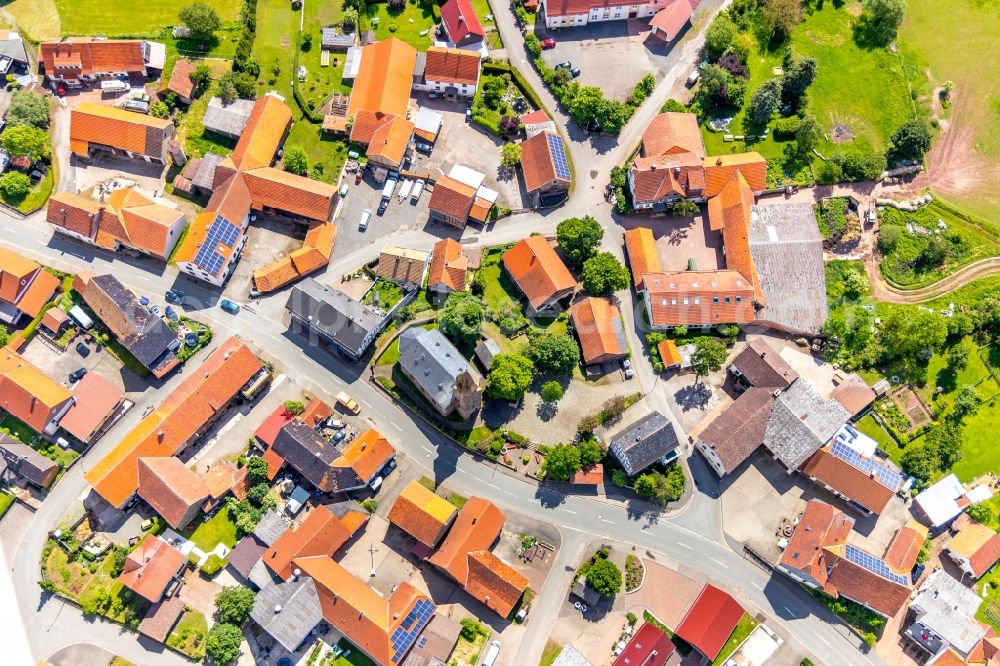 Neukirchen from the bird's eye view: Town View of the streets and houses in Neukirchen in the state Hesse, Germany