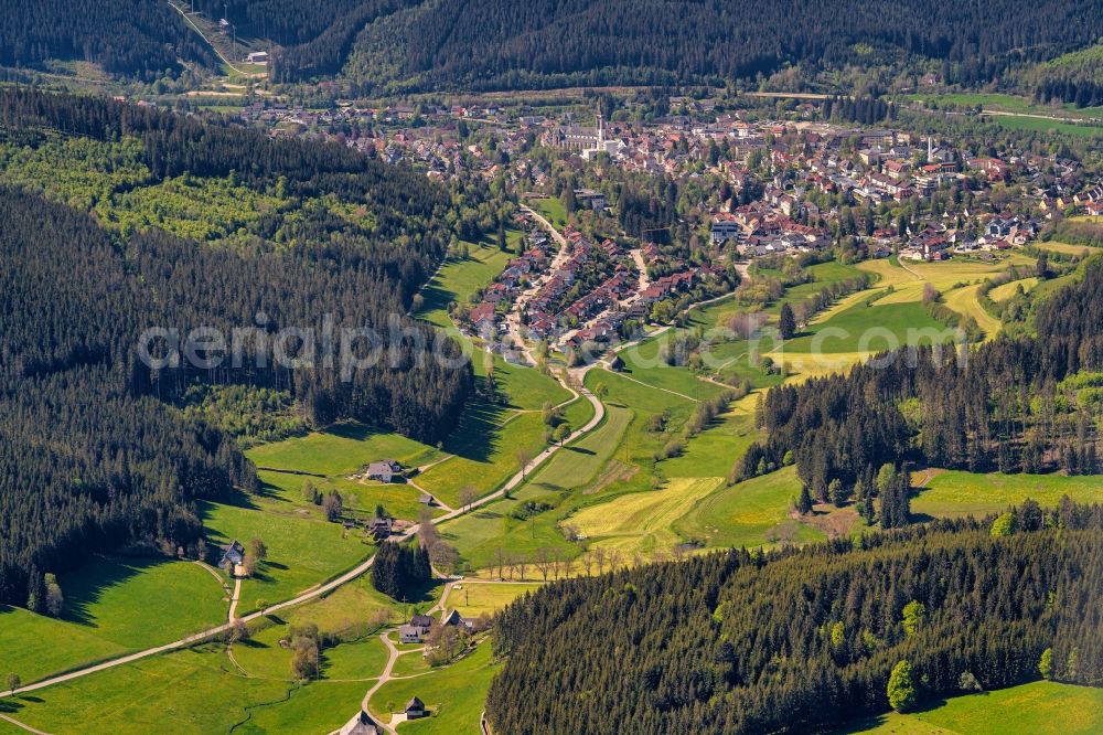 Neustadt from the bird's eye view: Town View of the streets and houses of the residential areas in Neustadt in the state Baden-Wuerttemberg, Germany