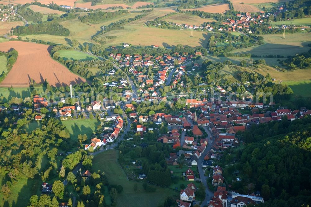 Aerial photograph Neustadt/Harz - Town View of the streets and houses of the residential areas in Neustadt/Harz in the state Thuringia, Germany