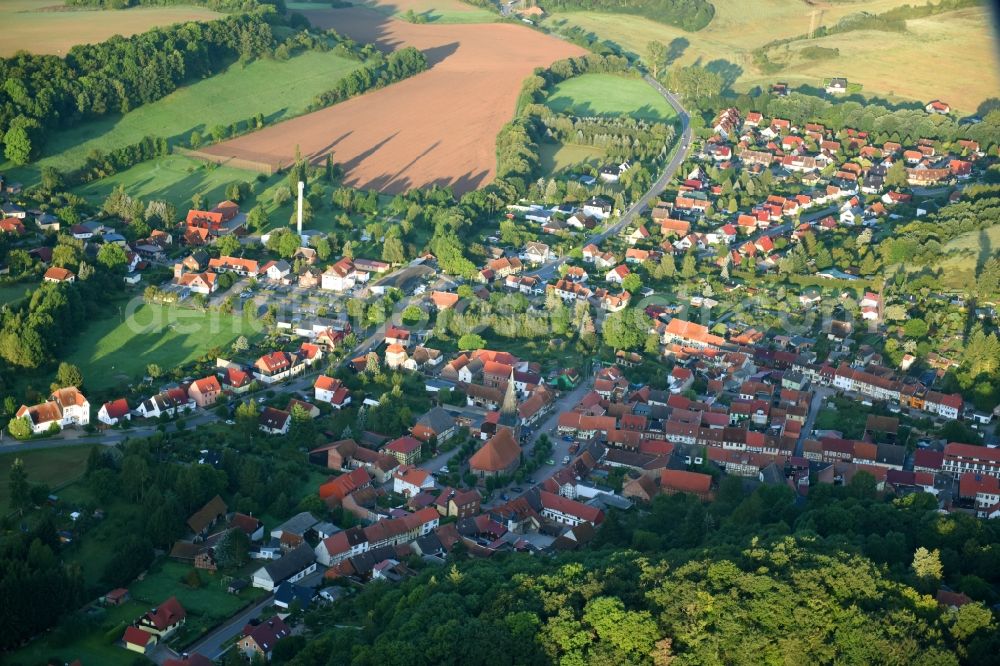 Neustadt/Harz from the bird's eye view: Town View of the streets and houses of the residential areas in Neustadt/Harz in the state Thuringia, Germany