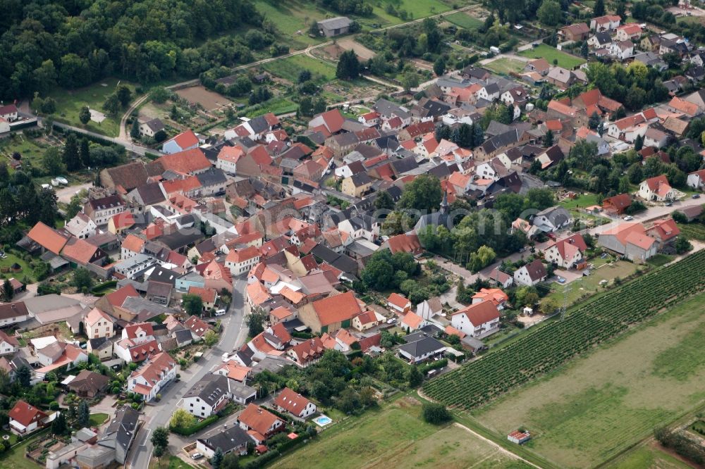 Aerial photograph Nieder-Hilbersheim - Local view of Nieder-Hilbersheim in the state of Rhineland-Palatinate