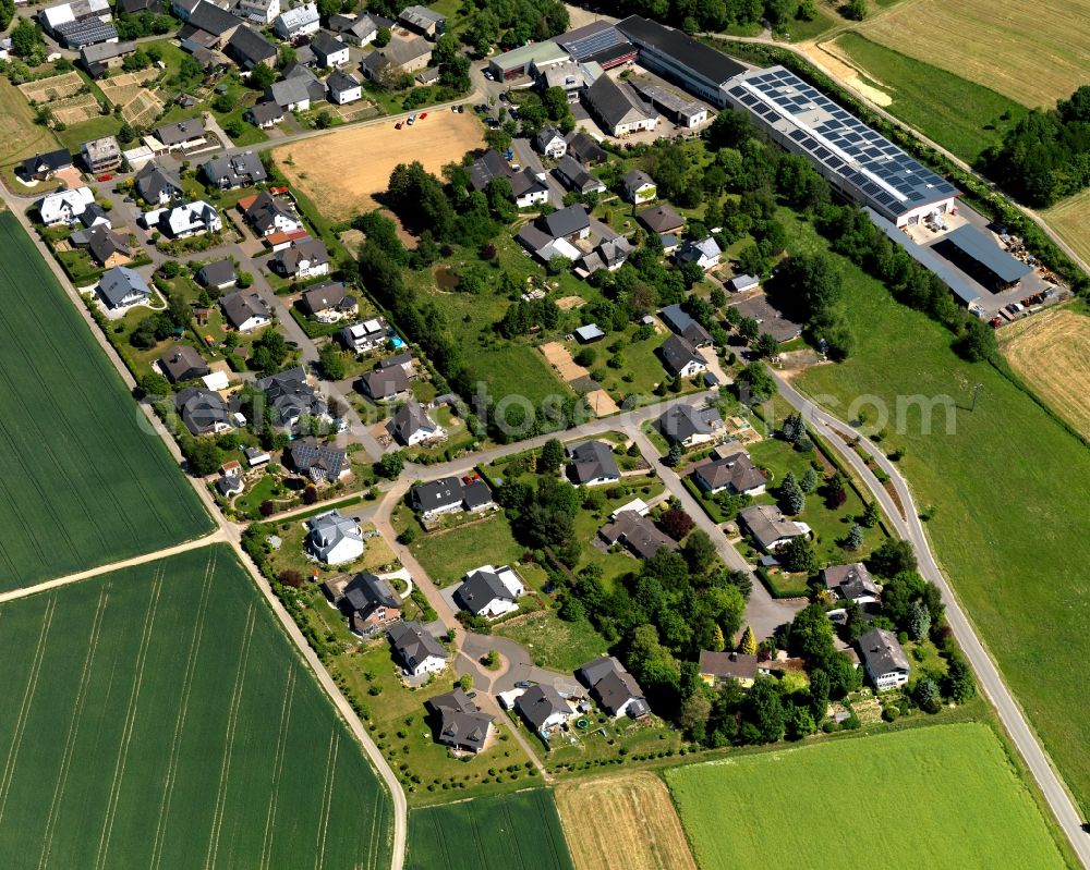 Aerial image Niederkumbd - Town View of the streets and houses of the residential areas in Niederkumbd in the state Rhineland-Palatinate