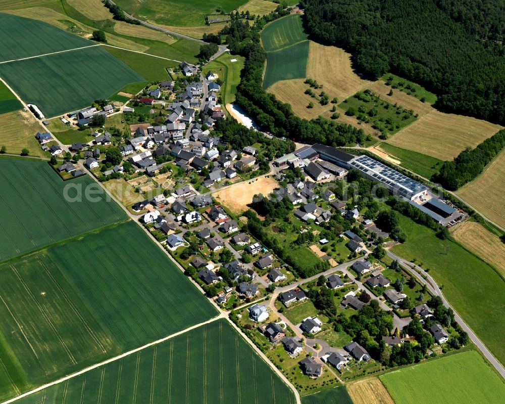 Aerial photograph Niederkumbd - Town View of the streets and houses of the residential areas in Niederkumbd in the state Rhineland-Palatinate