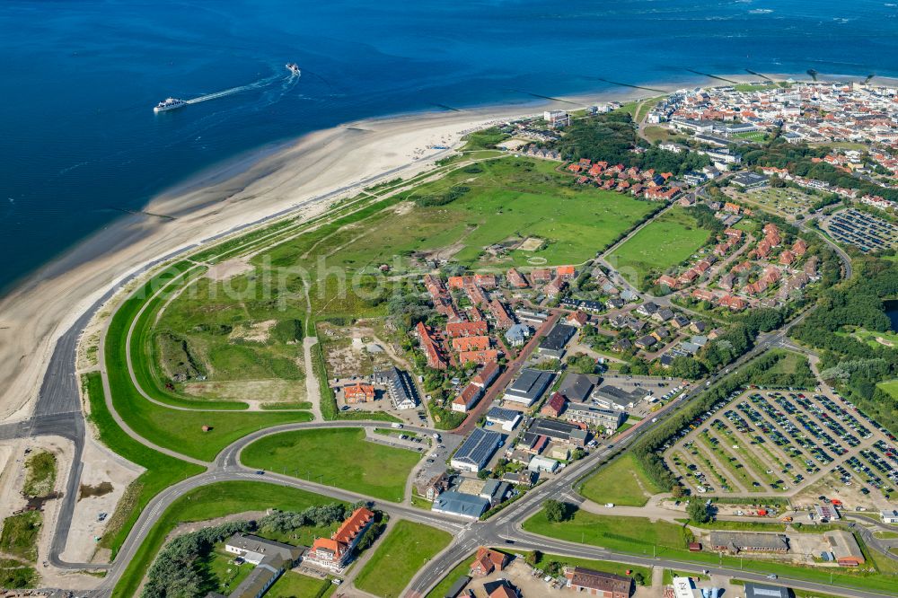 Norderney from above - Town view in Norderney in the state Lower Saxony, Germany